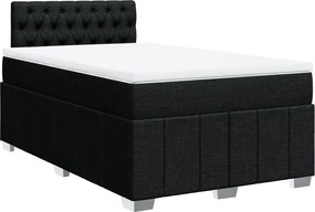 vidaXL Κρεβάτι Boxspring με Στρώμα Μαύρο 120x190 εκ. Υφασμάτινο