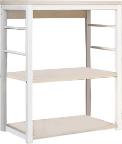 Ραφιέρα επιδαπέδια Cayde pakoworld μέταλλο λευκό-φυσικό 50x30x71,5εκ