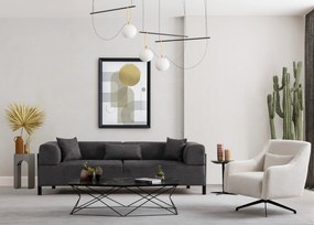 Τριθέσιος Καναπές Gio - Χρώμα Ανθρακί - 225x93x75εκ