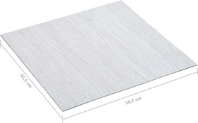 vidaXL Πλάκες Δαπέδου 5,11 τ.μ. 55 pcs PVC Λευκό ξύλο