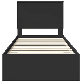 vidaXL Σκελετός Κρεβατιού Μαύρο και Ασημί 100 x 200 cm