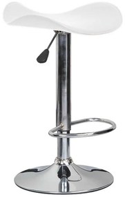 Σκαμπώ Saddle Bar Χρώμιο/PVC Άσπρο 45x43x58/64-79/85cm (Σετ 2 ΤΕΜ)