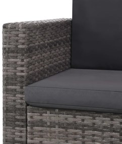 vidaXL Σαλόνι Κήπου 2 τεμ. Γκρι από Συνθετικό Ρατάν με Μαξιλάρια
