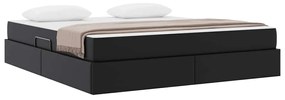 vidaXL Κρεβάτι με αποθηκευτικό χώρο και στρώμα Μαύρο 180 x 200 cm