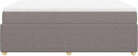 vidaXL Κρεβάτι Boxspring με Στρώμα Taupe 140x190 εκ. Υφασμάτινο