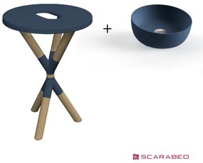 Scarabeo Cross 2501F0-9856 Ocean (Μπλε Ματ) Πάγκος Με Νιπτήρα Glam Ocean Blue Ø33εκ.