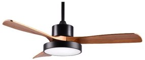 Eurolamp Ανεμιστήρας Οροφής Φ122cm DC35W Με LED Φως 32W Και Κοντρόλ Σε Σκούρο Ξύλο-Μαύρο 300-25040