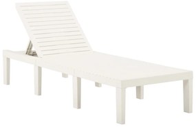 vidaXL Ξαπλώστρα Λευκή Πλαστική