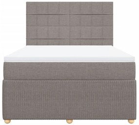 vidaXL Κρεβάτι Boxspring με Στρώμα Taupe 160x200 εκ. Υφασμάτινο