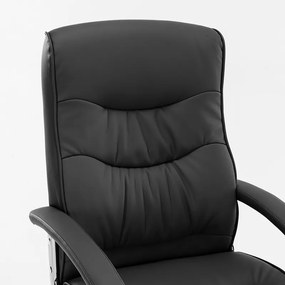 Καρέκλα γραφείου διευθυντή Primrose pakoworld pu μαύρο - Τεχνόδερμα - 256-000009