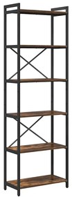 vidaXL Βιβλιοθήκη Καπνιστή δρυς 60 x 30 x 188 εκ Επεξεργασμένο ξύλο