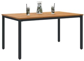 vidaXL Υπαίθρια Τραπέζια Φυσικό και μαύρο 150 x 90 x 75 cm