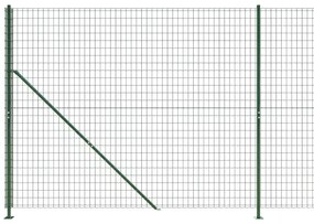 vidaXL Συρματόπλεγμα Περίφραξης Πράσινο 1,8 x 25 μ. με Βάσεις Φλάντζα