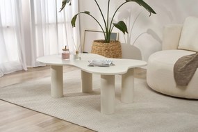 Τραπεζάκι Σαλονιού Κρεμ CEZUN 110x70x40