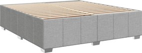 vidaXL Κρεβάτι box spring με στρώμα Ανοιχτό γκρι 200 x 200 cm Ύφασμα