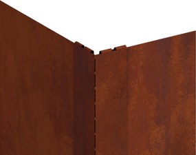 vidaXL Περίγραμμα γκαζόν 4 τμχ. 100 x 100 x 35 cm Ατσάλι Σκ rusty
