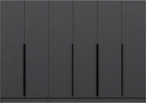 Εξαφυλλη Ντουλαπα Ανθρακι KALEO PLUS 52x180x210