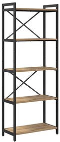 vidaXL Βιβλιοθήκη artisan δρυς 60 x 30 x 153 εκ Επεξεργασμένο ξύλο