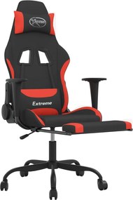 vidaXL Καρέκλα Gaming Μαύρη/κόκκινο Ύφασμα με Υποπόδιο