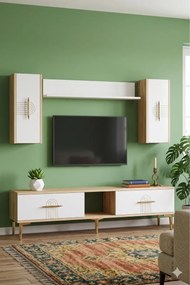 Stewehome Σετ μοντέρνας τηλεοπτικής μονάδας μελαμίνης με ντουλάπια 150x30x41 cm