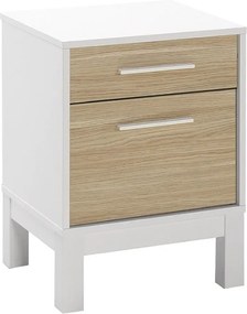 Κομοδίνο London Megapap χρώμα λευκό - oak 45x41x60εκ.