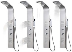 vidaXL Στήλη Ντους Υδρομασάζ Κυρτή από Ανοξείδωτο Ατσάλι