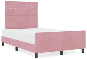 vidaXL Σκελετός Κρεβατιού με κεφαλάρι Ροζ 120 x 200 cm Βελούδο