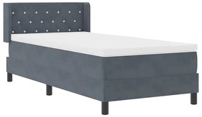 vidaXL Κρεβάτι με Ελατήρια και Στρώμα Μαύρο 100x200 εκ. Βελούδο
