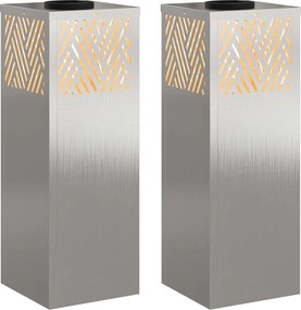 vidaXL Ηλιακό LED Φως Δρόμου 2 pcs Θερμό λευκό 18 x 18 x 50 εκ.