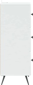 vidaXL Ντουλάπι με Συρτάρια Λευκό 33 x 34,5 x 90 εκ Επεξεργασμένο Ξύλο