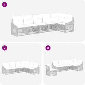 vidaXL Σετ Καναπέ Κήπου 6 pcs Μαύρο συνθετικό ρατάν