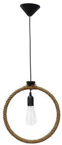 Φωτιστικό Οροφής Μονόφωτο Heronia Kyklos 34-0039 Rope/Black