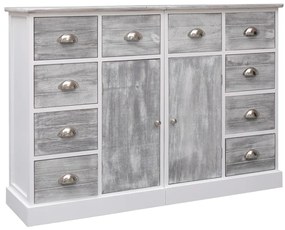 vidaXL Ντουλάπι με 10 Συρτάρια Γκρι 113 x 30 x 79 εκ. από Ξύλο