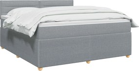 vidaXL Κρεβάτι box spring με στρώμα Ανοιχτό γκρι 140 x 190 cm Ύφασμα