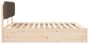 vidaXL Σκελετός Κρεβατιού με Επενδεδυμένο Κεφαλάρι Taupe 180 x 200 cm