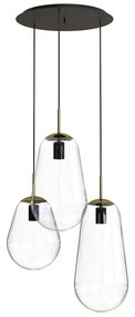 Φωτιστικό Οροφής Pear 7794 3xE27 40W Black-Brass Nowodvorski Metal, Glass