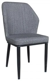 DELUX Καρέκλα Μεταλλική Βαφή Μαύρη/Linen PU Ανθρακί 49x51x89cm ΕΜ156,1