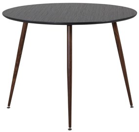 Τραπέζι Dallas 125, Μαύρο, Καρυδί, 75cm, Ινοσανίδες μέσης πυκνότητας, Μέταλλο