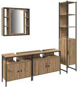 vidaXL Σετ Ντουλαπιών Μπάνιου 4 pcs artisan δρυς 33 x 33 x 185.5 εκ