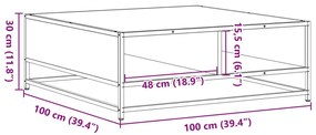 ΤΡΑΠΕΖΑΚΙ ΣΑΛΟΝΙΟΥ ΚΑΠΝΙΣΤΗ ΔΡΥΣ 100X100X30ΕΚ. ΕΠ. ΞΥΛΟ/ΜΕΤΑΛΛΟ 848776