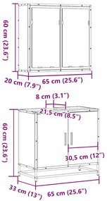 Σετ Επίπλων Μπάνιου 2 Τεμαχίων Γκρι sonoma από Τεχν. Ξύλο - Γκρι