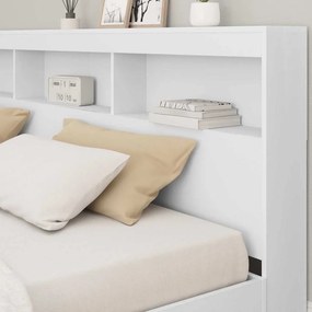 vidaXL Κρεβάτι Βιβλιοθήκης Λευκό 180 x 200 cm Επεξεργασμένο Ξύλο