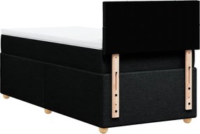 vidaXL Κρεβάτι Boxspring με Στρώμα Μαύρο 80 x 200 εκ. Υφασμάτινο