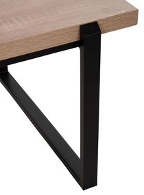 Τραπεζάκι σαλονιού SHABEN C9585.03 MDF Σονόμα με Μαύρη Μεταλλική Βάση 120x56X45Yεκ. 120x56x45 εκ.