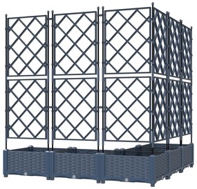 vidaXL Γλάστα Κήπου με Πλέγμα 5 τμχ Γκρι 120x120x125.5 εκ