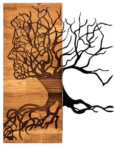 Διακοσμητικό Τοίχου C4804 Φύλλα Μετάλλου Μαύρα - Ξύλο 45x3(βάθος)x58Υεκ. 45x3x58 εκ.