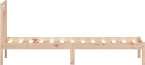 vidaXL Πλαίσιο Κρεβατιού 75 x 190 εκ. από Μασίφ Ξύλο Small Single