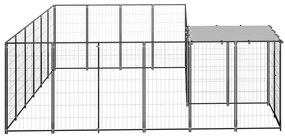 vidaXL Σπιτάκι Σκύλου Μαύρο 8,47 μ² Ατσάλινο