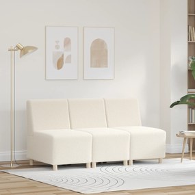 vidaXL Καθίσμα Σαλονιού 3 pcs Κρεμ 55 x 74 x 82 εκ. Βελούδο
