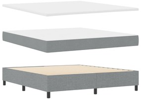 vidaXL Κρεβάτι με Στρώμα Γκρι Ανοιχτό 180x200 εκ. Υφασμάτινο